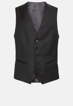 Boggi Milano Gilet Bleu Marine En Sergé De Laine