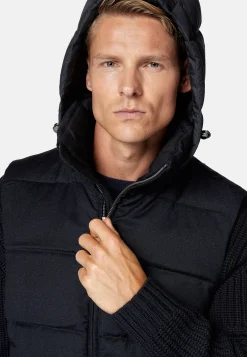 Boggi Milano Gilet En Flanelle Rembourré De Plumes À Capuche