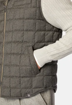 Boggi Milano Gilet En Flanelle Rembourré En Plume D'Oie