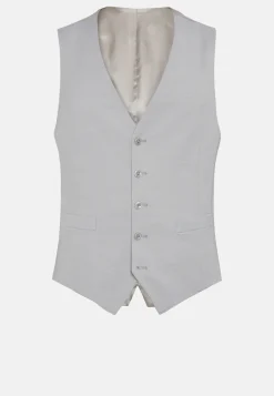 Boggi Milano Gilet Gris Perle En Laine Mélangée