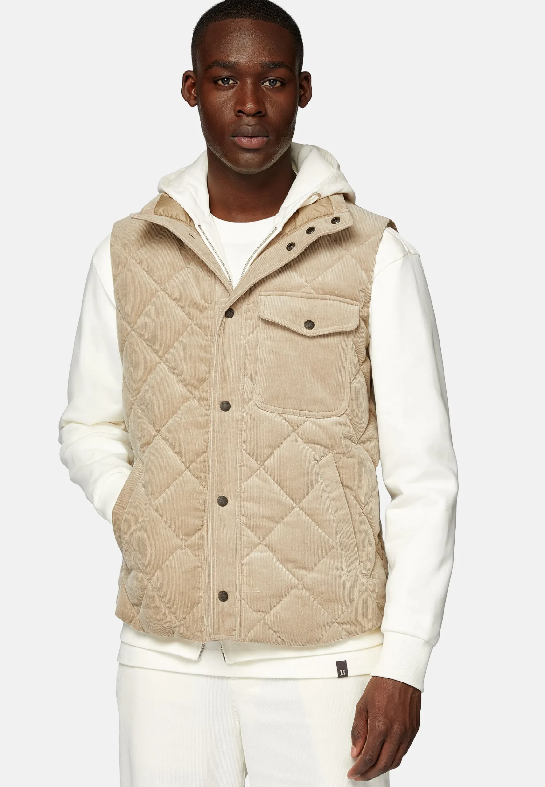 Boggi Milano Gilet Rembourré En Velours De Coton
