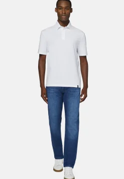 Boggi Milano Jean En Denim Extensible À Délavage Moyen