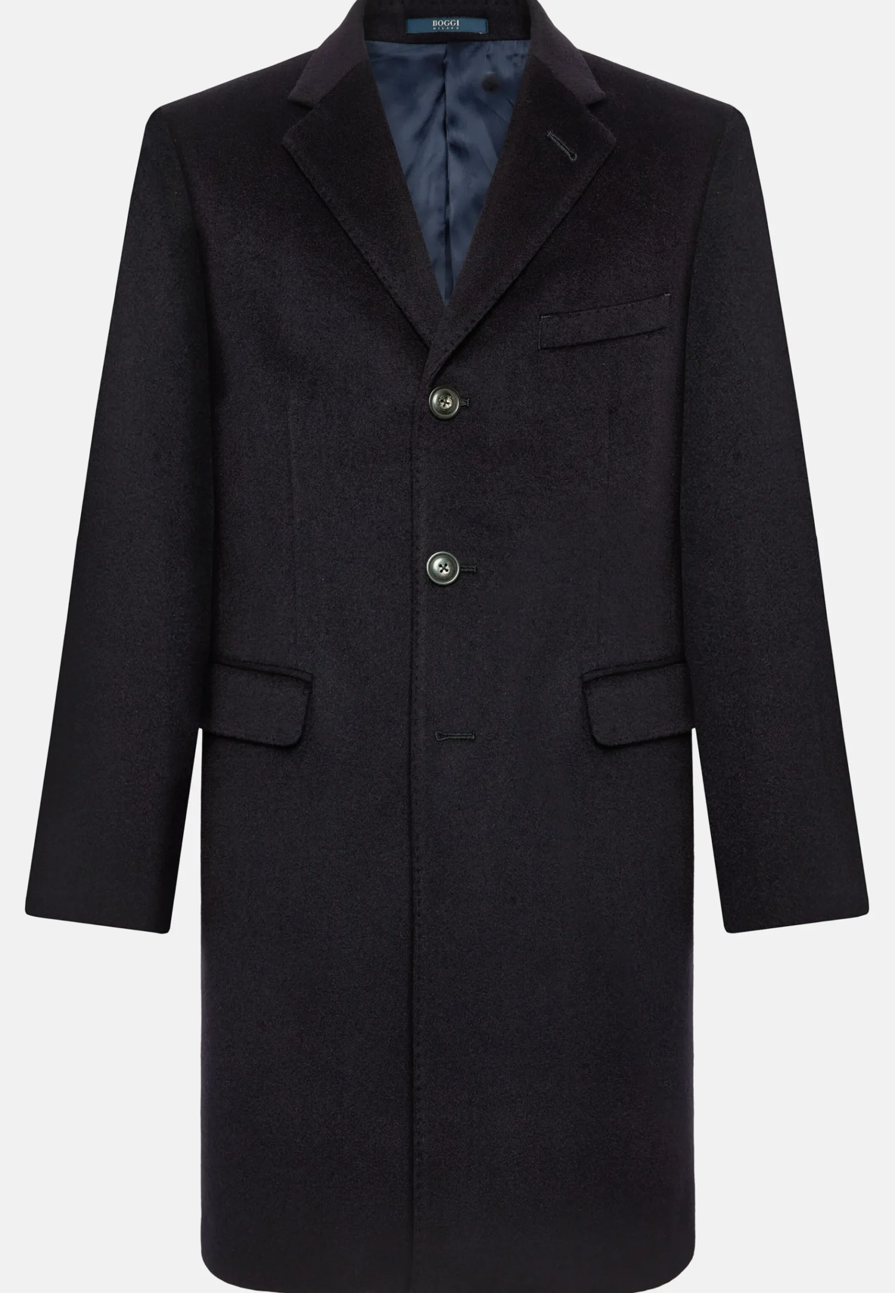 Boggi Milano Manteau Droit En Cachemire Mélangé