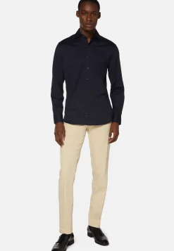 Boggi Milano Pantalon En Coton Tencel Extensible