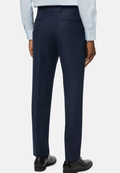 Boggi Milano Pantalon Oeil-de-perdrix En Laine Coupe Droite