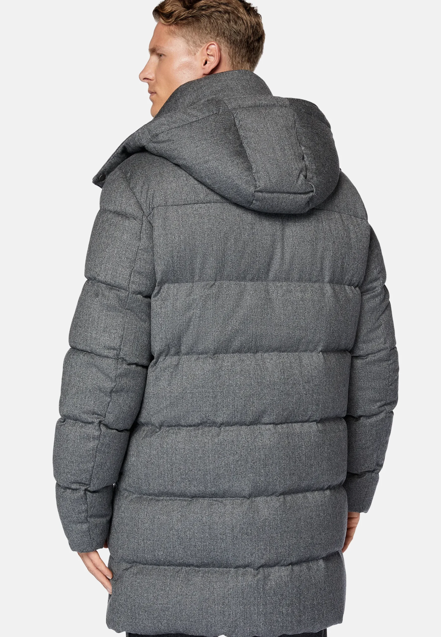 Boggi Milano Parka En Flanelle Rembourrée En Plume D'Oie