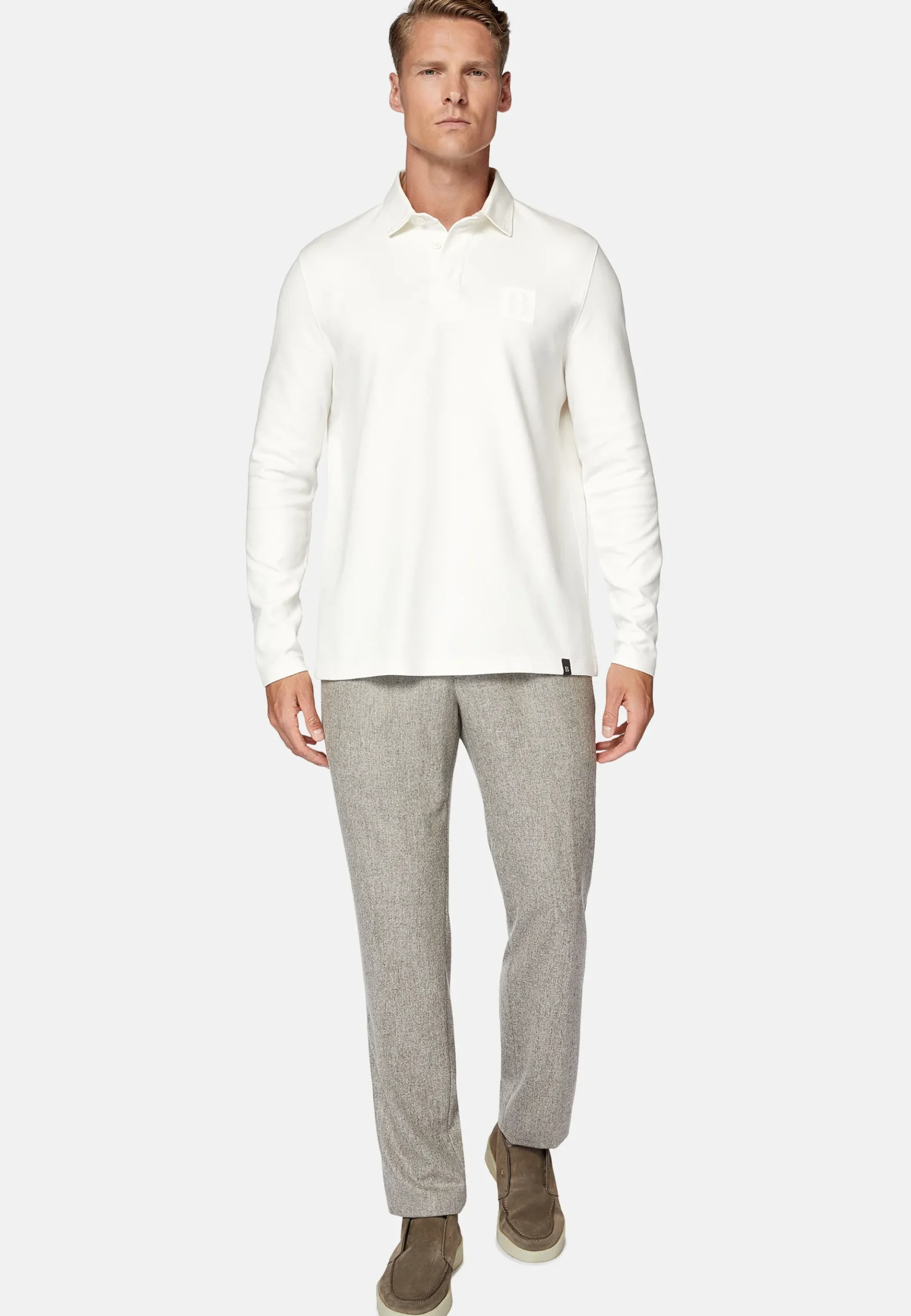 Boggi Milano Polo Rugby En Jersey De Coton Mélangé Regular Fit