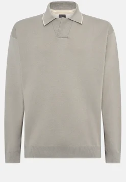 Boggi Milano Polo Taupe En Maille De Coton Bio Et Nylon