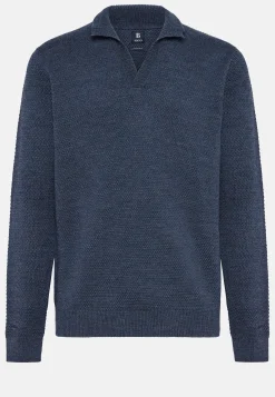 Boggi Milano Pull à Col Cheminée Avec Points En Laine Mérinos