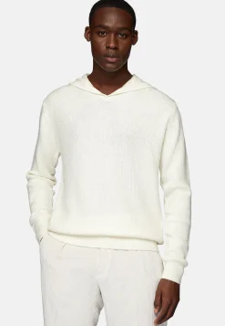 Boggi Milano Pull À Capuche Avec Encolure En V En Laine Mérinos