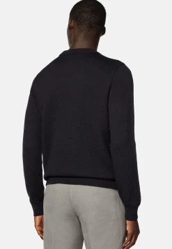 Boggi Milano Pull Col Rond Avec Points En Laine Mérinos