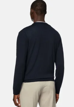 Boggi Milano Pull Col Rond En Laine Mérinos Ultrafine