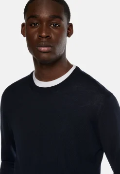 Boggi Milano Pull Col Rond En Laine Mérinos Ultrafine