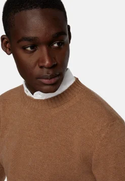 Boggi Milano Pull Col Rond Noisette En Laine Mélangée