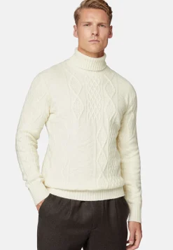 Boggi Milano Pull Col Roulé Mélange De Points En Laine Mérinos