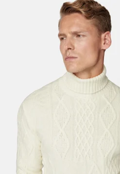 Boggi Milano Pull Col Roulé Mélange De Points En Laine Mérinos