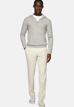 Boggi Milano Pull Demi-Zip Avec Capuche En Cachemire