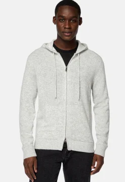 Boggi Milano Pull Full Zip À Capuche En Cachemire Mélangé