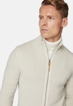 Boggi Milano Pull Full Zip Sable En Cachemire