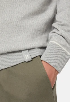 Boggi Milano Pull Demi-Zip En Coton Soie Cachemire