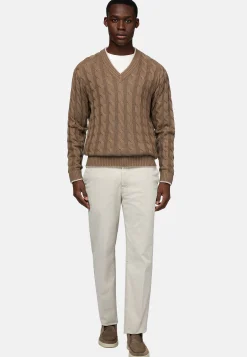 Boggi Milano Pull À Col En V En Laine Et Coton Bio