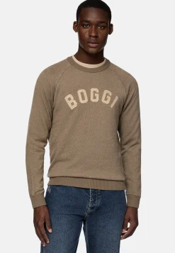 Boggi Milano Pull À Col Rond En Coton Laine Cachemire