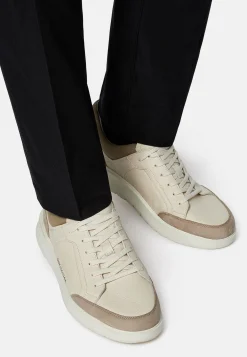Boggi Milano Sneakers Couleur En Cuir Foulonné