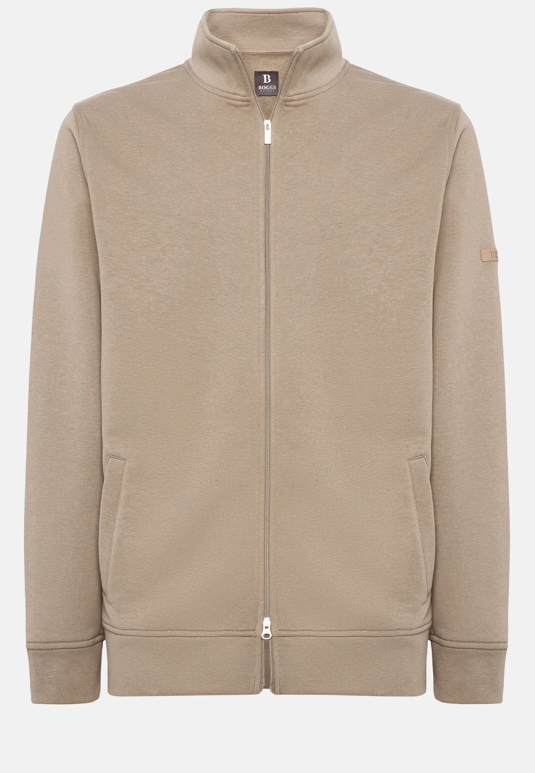 Boggi Milano Sweat Full Zip En Coton Mélangé