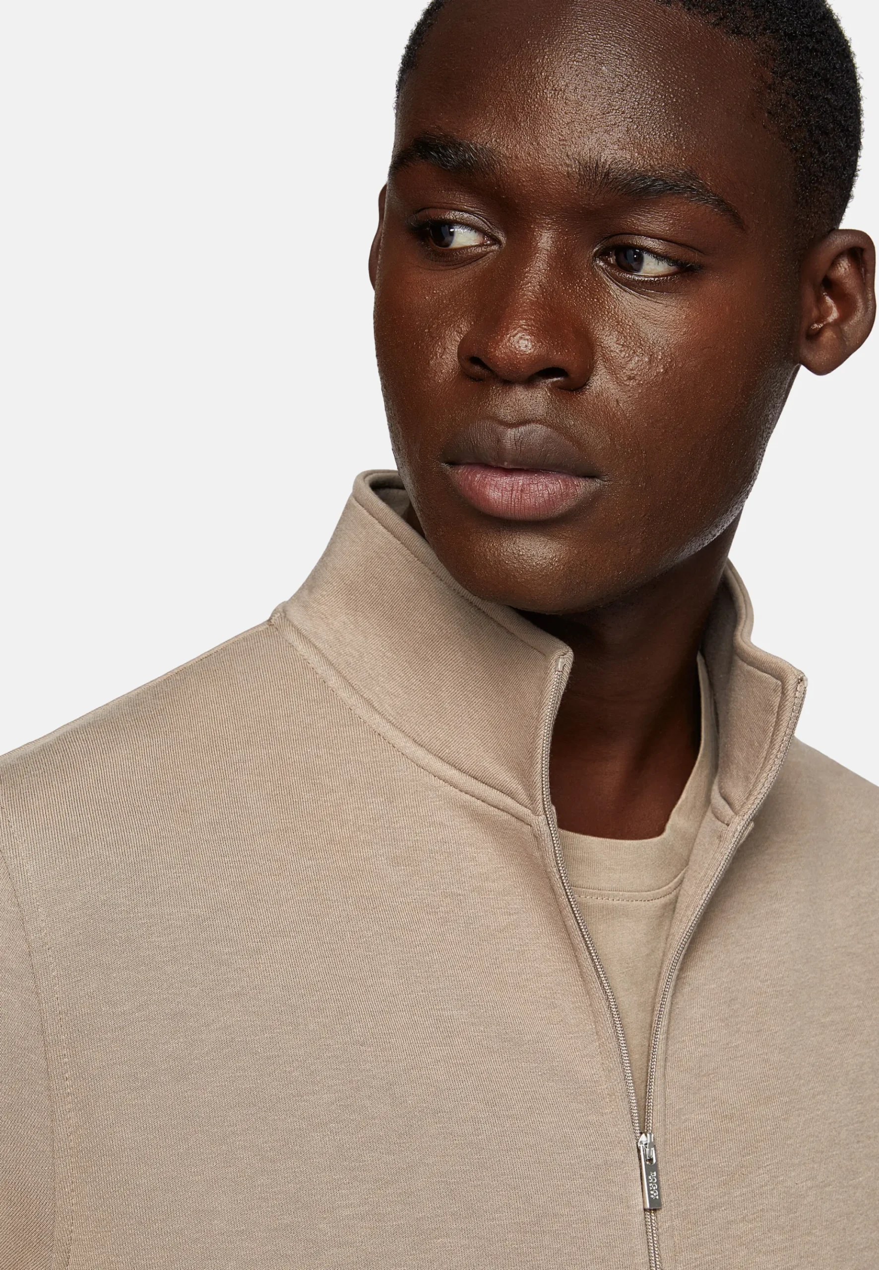 Boggi Milano Sweat Full Zip En Coton Mélangé