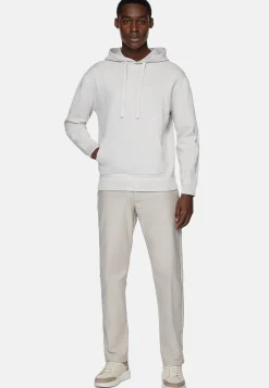 Boggi Milano Sweat Gris En Maille À Capuche En Coton Technique