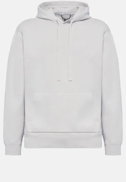 Boggi Milano Sweat Gris En Maille À Capuche En Coton Technique