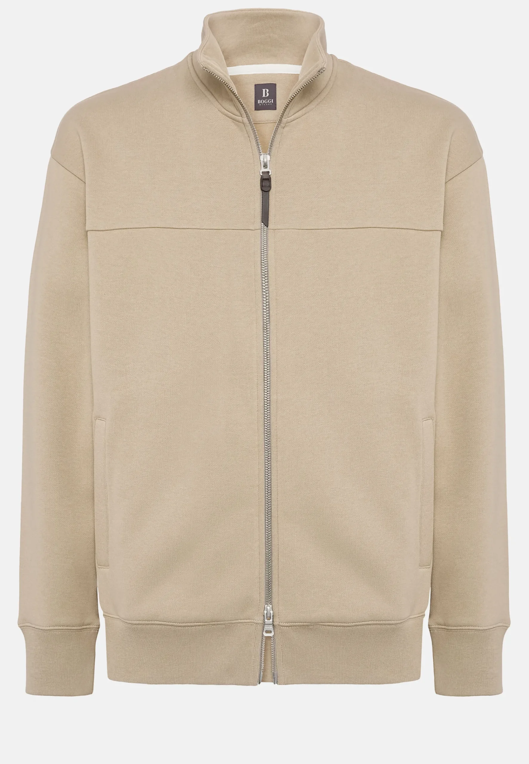 Boggi Milano Sweat-Shirt Full Zip Avec Col Montant En Coton