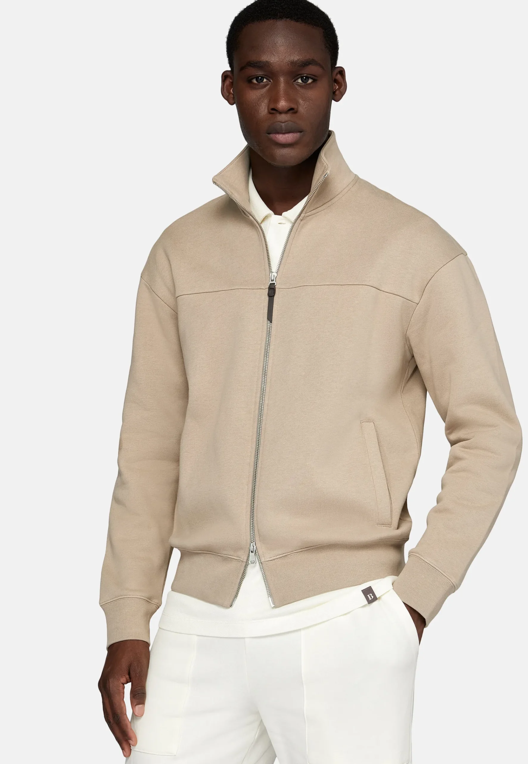 Boggi Milano Sweat-Shirt Full Zip Avec Col Montant En Coton