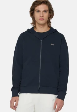 Boggi Milano Sweat-Shirt Full Zip En Coton Bio Mélangé