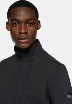 Boggi Milano Sweat-Shirt Full Zip En Mélange Coton Et Scuba Léger