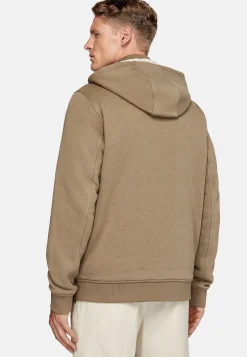Boggi Milano Sweat-shirt Rembourré À Capuche En Coton Tencel