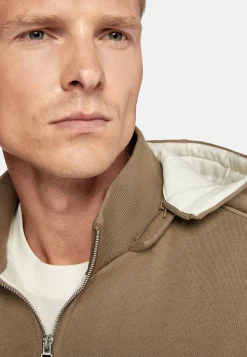 Boggi Milano Sweat-shirt Rembourré À Capuche En Coton Tencel