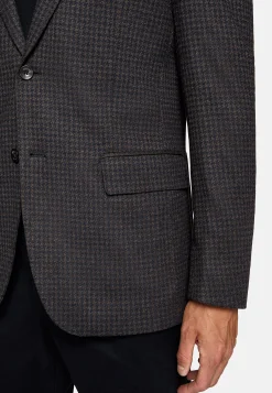 Boggi Milano Veste B Jersey Marron Et Bleu En Laine