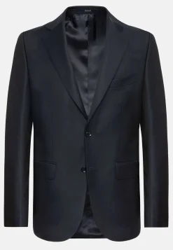 Boggi Milano Veste Bleu Marine En Laine Super 130