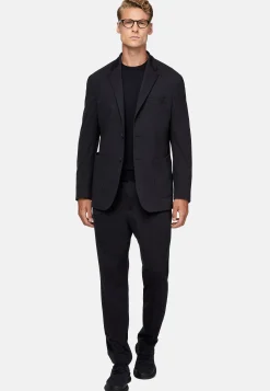 Boggi Milano Veste Bleu Marine En Nylon Et Laine B Tech