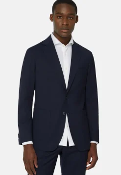 Boggi Milano Veste Bleue En Laine B Aria