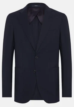 Boggi Milano Veste Bleue En Laine B Aria