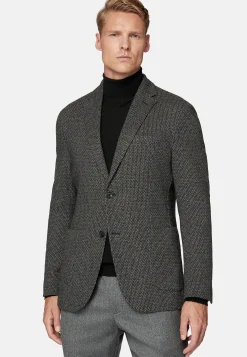 Boggi Milano Veste Gris Et Noir B Jersey En Coton Mélangé