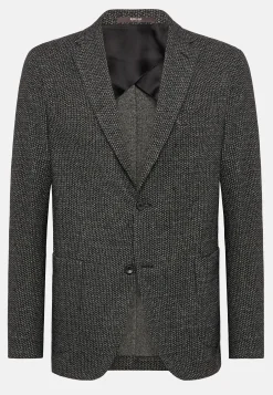 Boggi Milano Veste Gris Et Noir B Jersey En Coton Mélangé