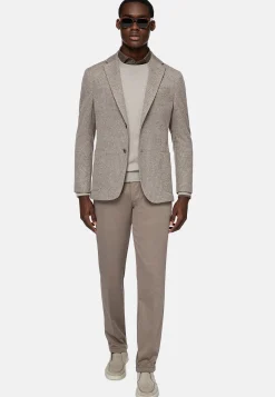 Boggi Milano Veste Gris Tourterelle B Jersey En Mélange De Coton Et Laine