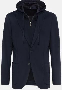 Boggi Milano Veste Molletonnée Madison Bleu Marine En Coton Mélangé