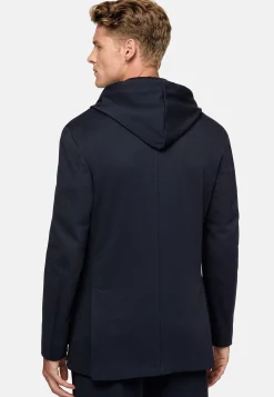 Boggi Milano Veste Molletonnée Madison Bleu Marine En Coton Mélangé